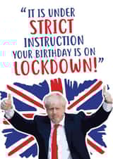 Lockdown instruction Birthday Card 33594 created by @linesbehind