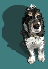 spaniel dog Birthday Card 16840 created by Higgledy Pets