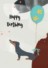 daschund dog Birthday Card 17093 created by Natalie Ryan