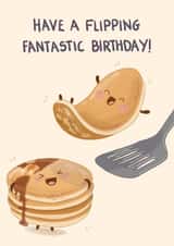 Pancakes Pun Birthday Card 15939 created by Squiggle Scribble