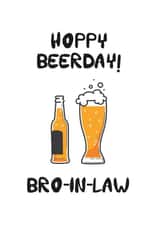 Funny Birthday Card - Beer - Brother-In-Law - Hoop Beerday Bro-In-Law created by ink&toast creative