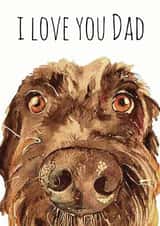 Cute Fathers Day Card - Dad - Dog - I Love You Dad created by Jo Scott Art