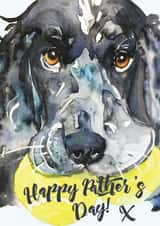 Cute Dad Dog Fathers Day Card - Spaniel - Tennis Balls - Happy Father's Day created by Jo Scott Art