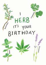 herb heard Birthday Card 5052 created by ROSE + DAFF