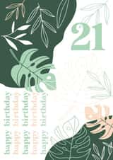 palm leaf Birthday Card 16903 created by YA DSGN