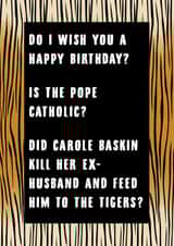 wish pope Birthday Card 40230 created by metoyou