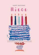 Niece candles and cake birthday card created by Rebecca Prinn