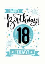Blue 18th Birthday Card created by Little Red Cherry