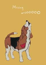 beagle dog Thinking of you Card 15423 created by Ren Ellery