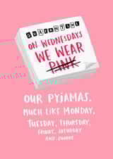 wednesday wear Just because Card 6285 created by Lucy Maggie Designs