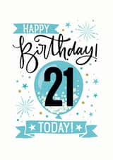 Blue 21st Birthday Card created by Little Red Cherry