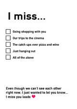 miss you hanging out Just because Card 13935 created by Sachy Cards