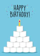 Toilet roll tower birthday card created by Silvia Shöne