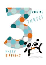 3 panda Birthday Card 2064 created by Pink Pig
