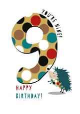 hedgehog animal Birthday Card 2070 created by Pink Pig