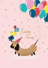 sausage dog Birthday Card 10263 created by Forever Funny