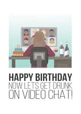 quarantine video chat Birthday Card 36447 created by Big Kid