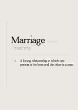 Funny wedding card - Dictionary definition created by DayCards