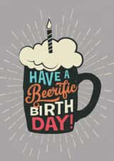Retro Male Adult Beer Pun Birthday Card created by Emoticology Cards