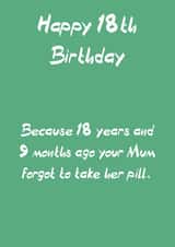 Rude 18th Birthday Card - Your a mistake created by CEW Designs