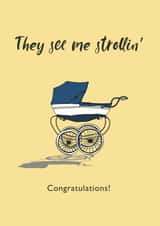 strollin see New Baby Card 13864 created by Hatched Art