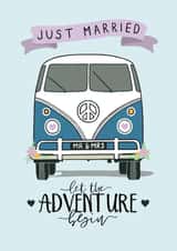 Classic VW van- just married created by Creaternet