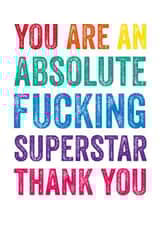 You are an absolute fucking superstar thank you created by Do You Punctuate?