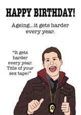 Jake Peralta Brooklyn 99 Happy Birthday Card created by Funnilyenough