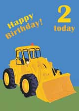 Age 2 birthday digger card created by lovetractors