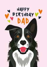 Border Collie Birthday Card for Dad created by Diva Doodle Designs