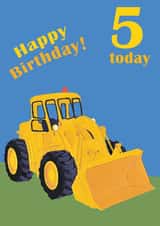 Age 5 birthday digger card created by lovetractors