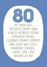 80th age Birthday Card 13029 created by Paper Plane