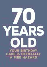 70th fire Birthday Card 13030 created by Paper Plane