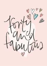 Forty fabulous Birthday Card 8865 created by Pearl of a Girl