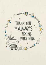 fixing robot Father's Day Card 3301 created by Cathy Haworth