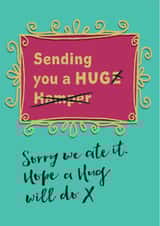 Funny sending you a 'hug' thinking of you card created by The Typecast Gallery