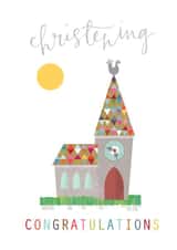 christening card - church - christening - pretty and traditional created by Kali Stileman