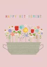 retirement card - flowers - happy retirement - pretty and traditional created by Kali Stileman