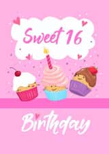 Sweet 16 Cute Cupcake's Birthday Card created by Dale Simpson