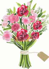 Love you floral bouquet created by Sally Darby Illustration