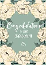 Floral engagement card in green and yellow created by Kamiya Chirodian