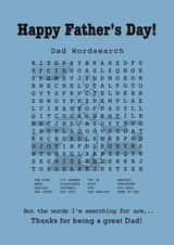 Father’s Day Dad Wordsearch Card created by Funnilyenough