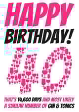 Funny Days and Gins 40th Birthday Card created by Simon