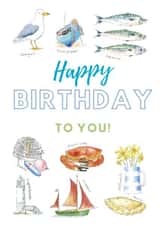 Classic Birthday Card - Fishes - Seaside created by Kate Garrett