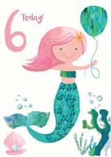 Cute 6th Birthday Card - For Her - Mermaid created by Rocket68