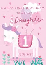 Cute Birthday Card - To Daughter - 1st created by Juniper and Rose Studio
