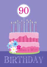 90th Birthday Modern Pink Greeting Card created by Dale Simpson