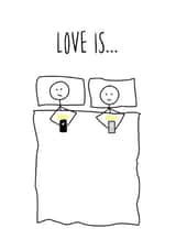 iphone bed Love & Friendship Card 42594 created by Hurrah For Gin