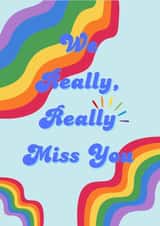 We Really Miss you rainbow card created by Parsy Designs