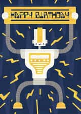 Children's Electric Robot Birthday Card created by Kyle Prior